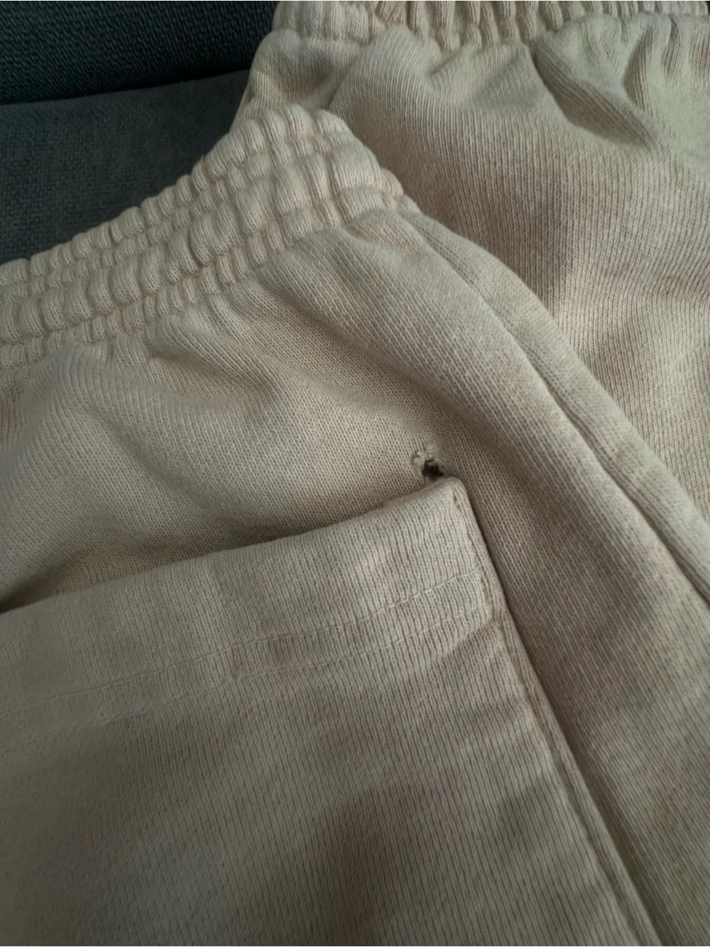 Los Angeles Apparel Beige Drawstring Athletic Shorts